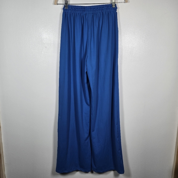 NEW Daisy Street Blue Split Hem Wide Leg Pull On Track Pants XS 90s Y2K Style - Picture 10 of 14